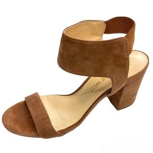 NINE WEST Brown Suede Leather Sandals